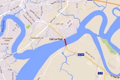 Cầu Cát Lái (đường màu đỏ) tăng kết nối giao thông TP HCM với các tỉnh miền Đông Nam Bộ. Ảnh: Google maps.